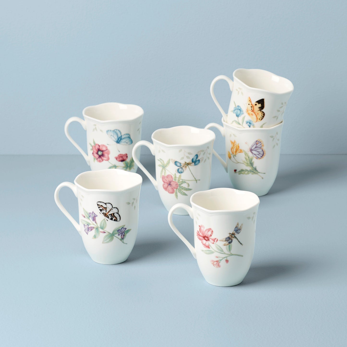 Butterfly Meadow Mugs, Set of 6