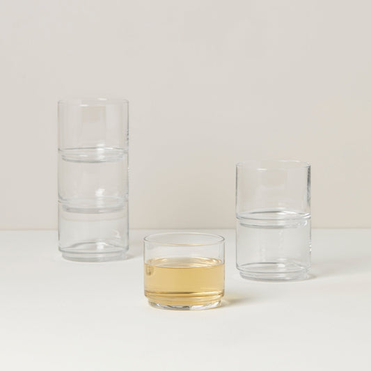 Tuscany Classics Stackable Clear Short Glasses, Set of 6