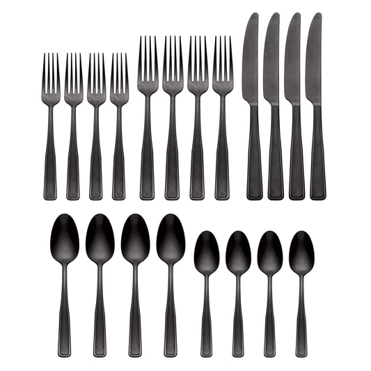 Reid Black Vintage 20-Piece Flatware Set