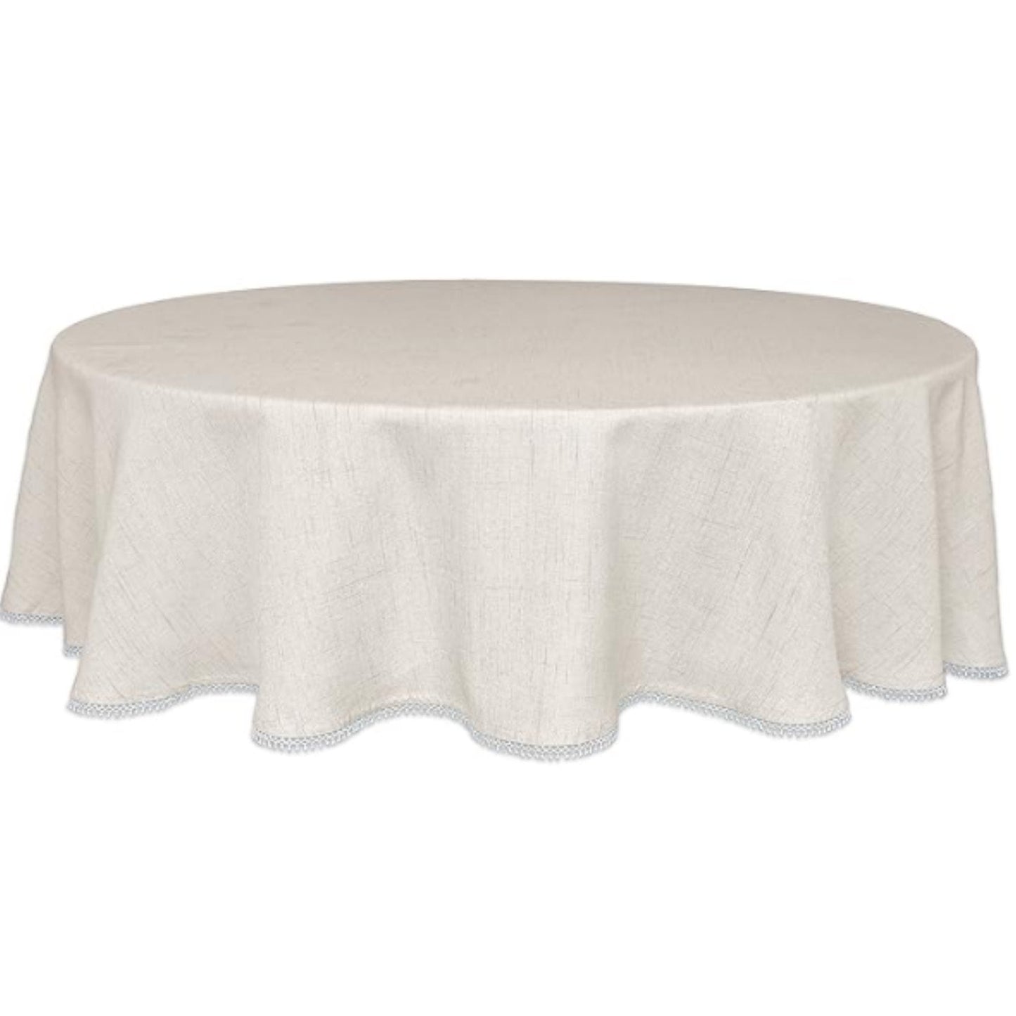 French Perle Solid Natural 70x70 Round Tablecloth