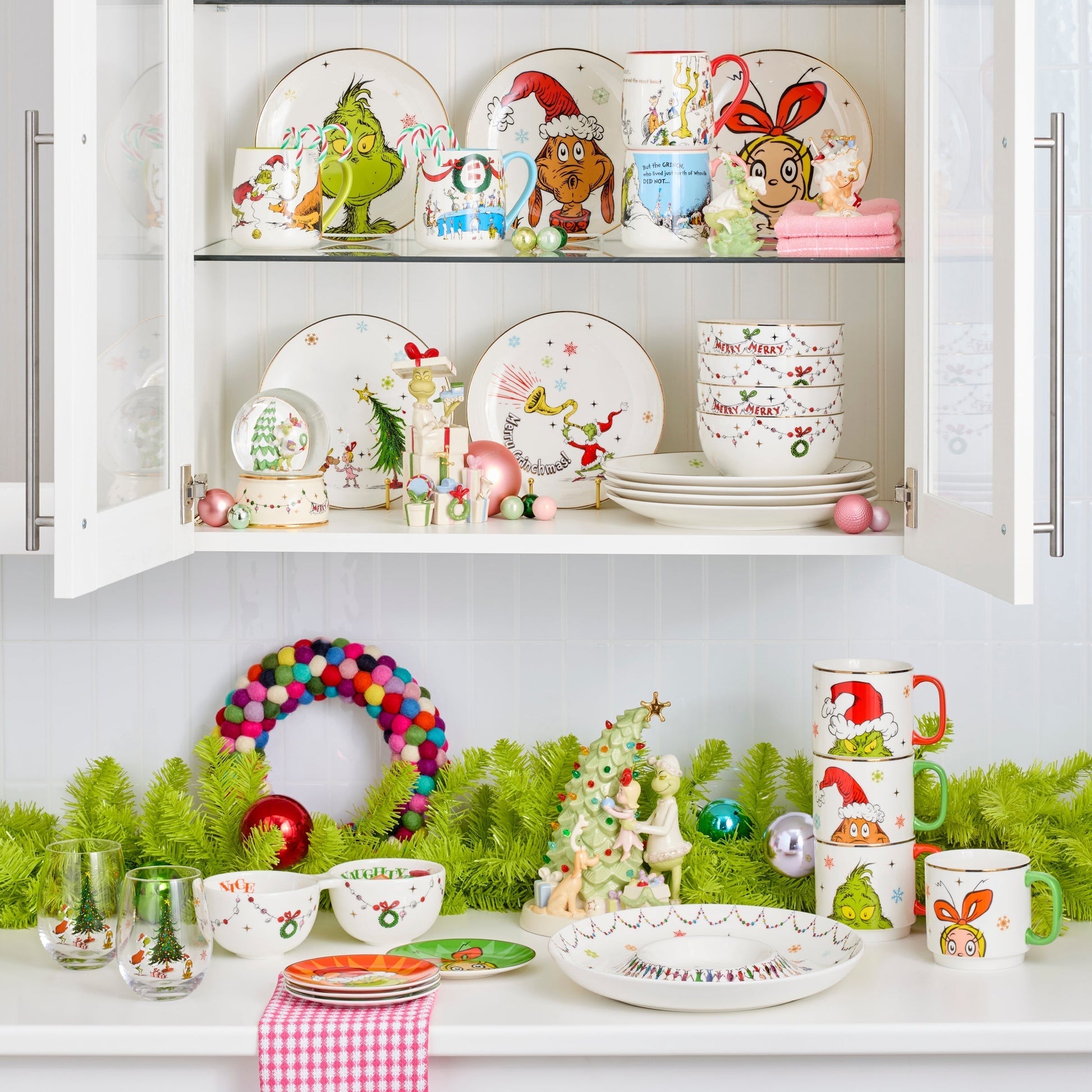 Merry Grinchmas Stackable Mugs, Set of 4