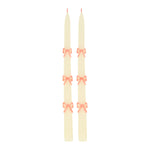Pink Bow Taper Candles, Set of 2