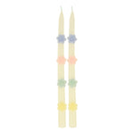 Pastel Flowers Taper Candles, Set of 2