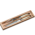 Carving Set Ivory with Wood Tray