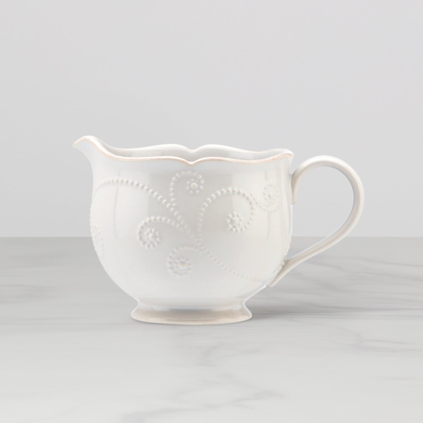 French Perle White Gravy Boat
