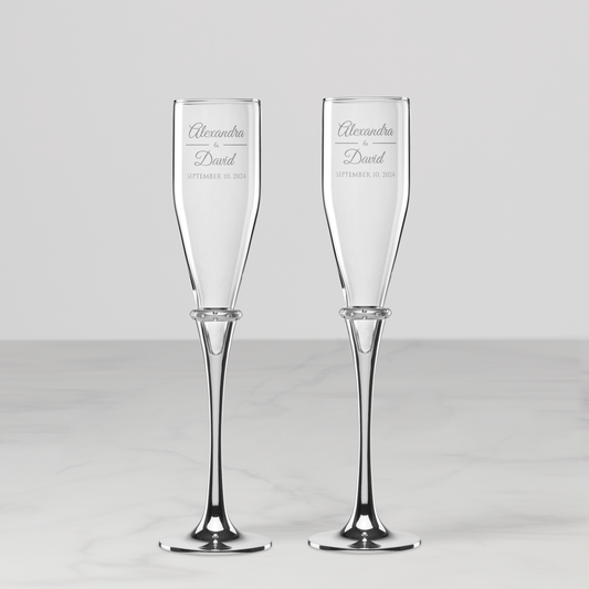 Personalized Devotion Toasting Flute, Set of 2