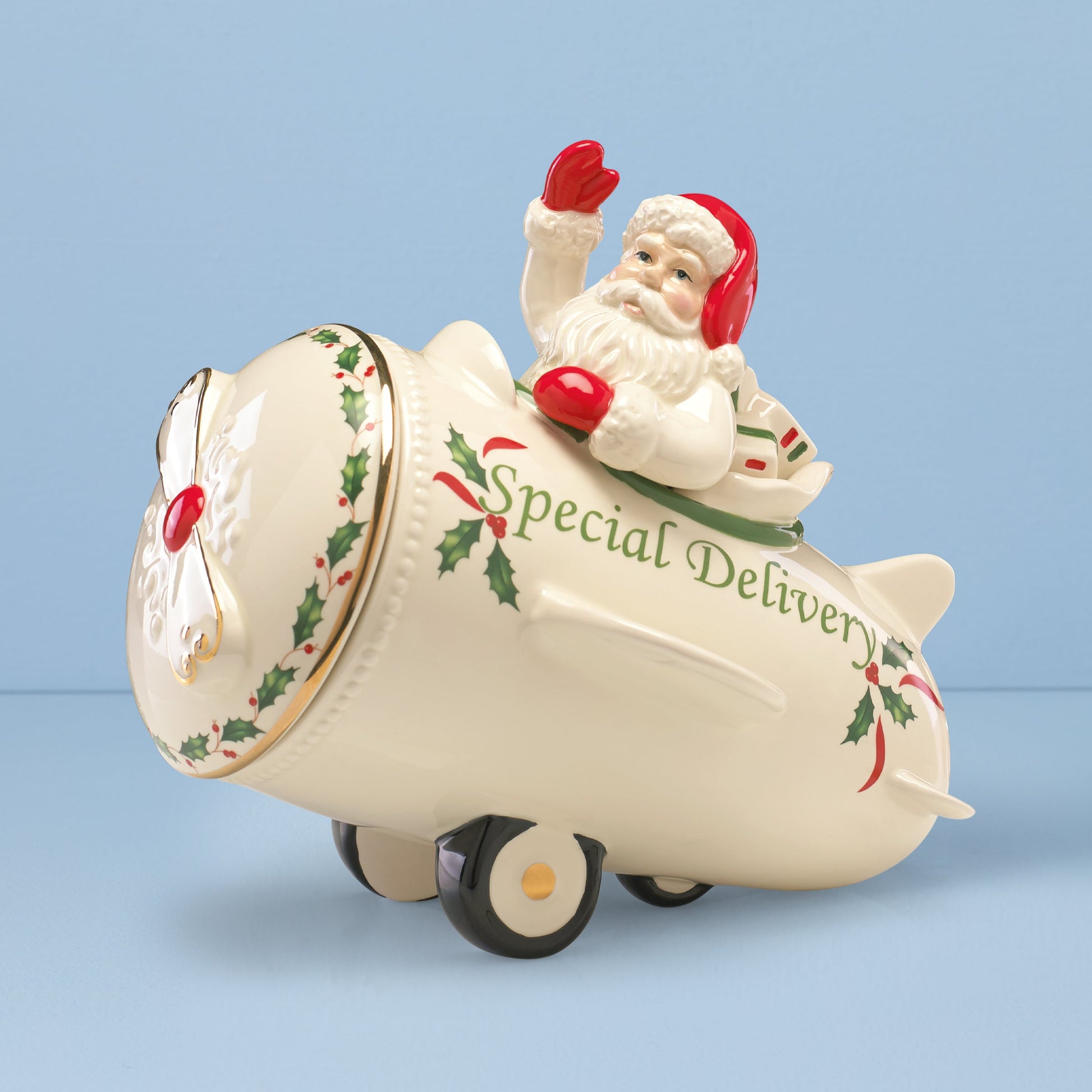 Holiday Santa Airplane Cookie Jar