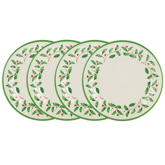 Holiday 4-Piece Melamine Dinner Plate Set