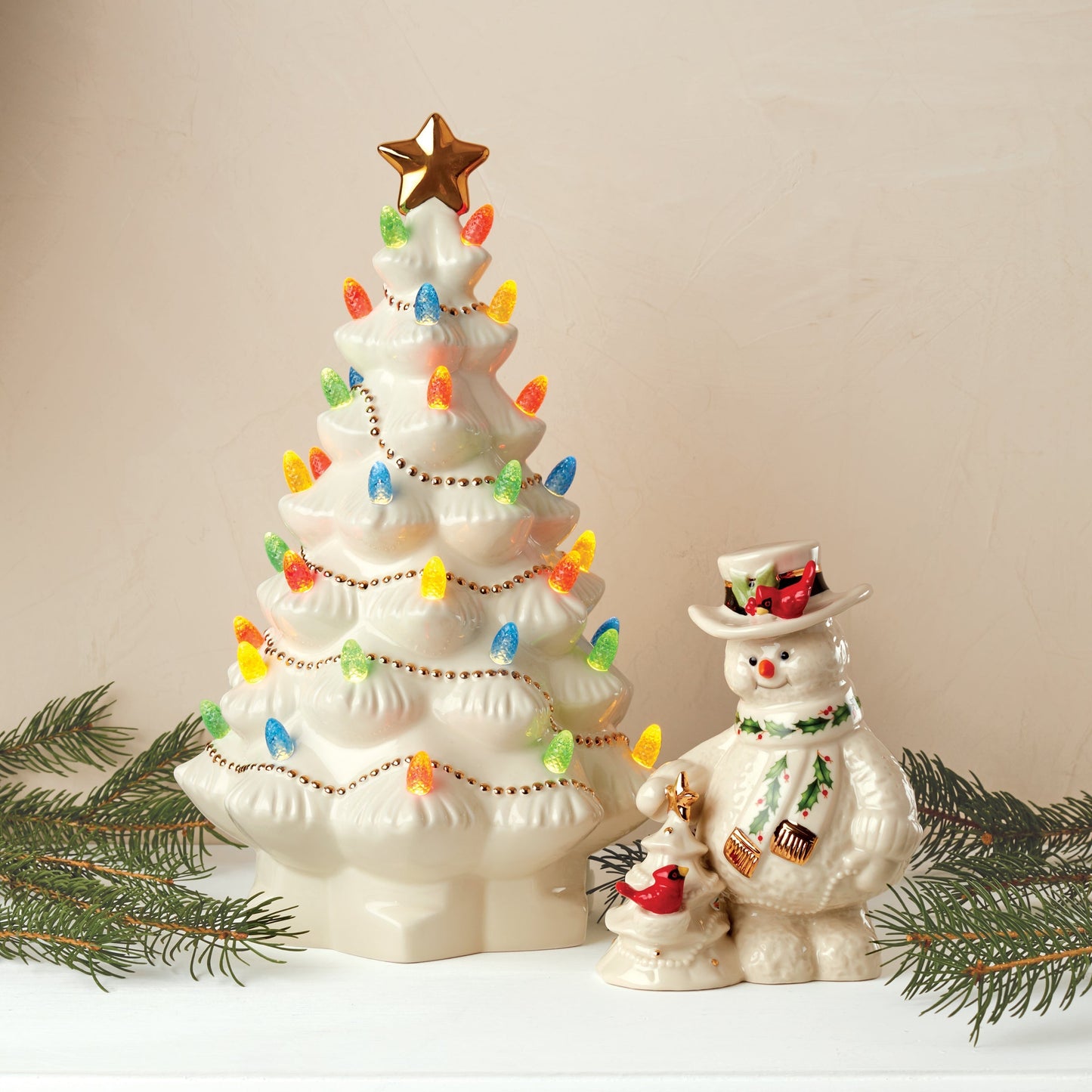 Treasured Traditions Ivory Lit Tree