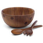 Deco Dot Salad Bowl with Servers