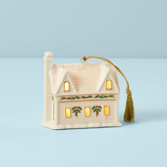 Christmas Village Toy Shop Lit Ornament