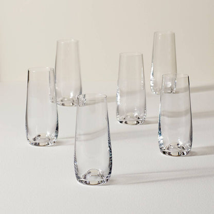 Tuscany Classics Stemless Flute Glasses, Set of 6