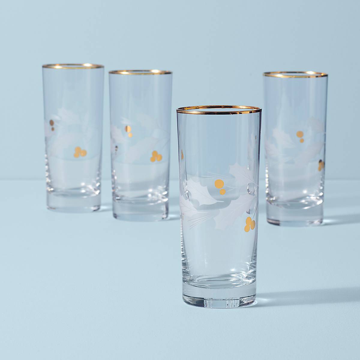 Holiday Gold Highball Glasses, Set of 4