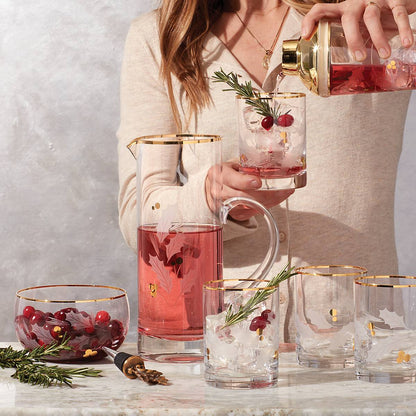 Holiday Gold Double Old-Fashioned Glasses, Set of 4