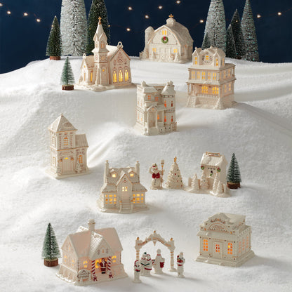 Mistletoe Park Light-Up Santa's Cottage Figurine