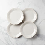 French Perle White Dinner Plates, Set of 4