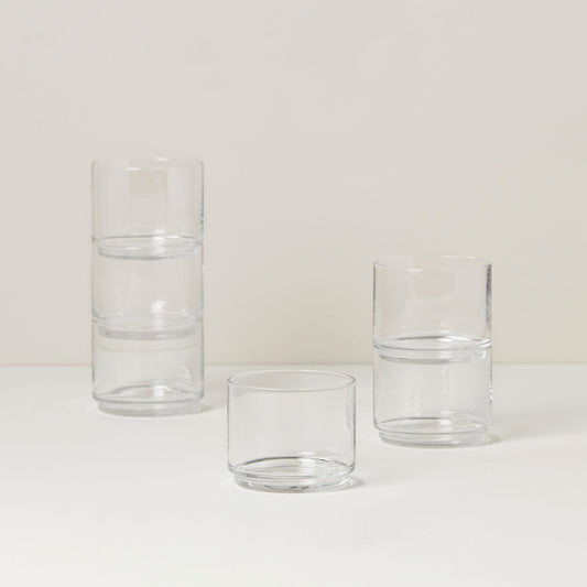 Tuscany Classics Stackable Clear Short Glasses, Set of 6