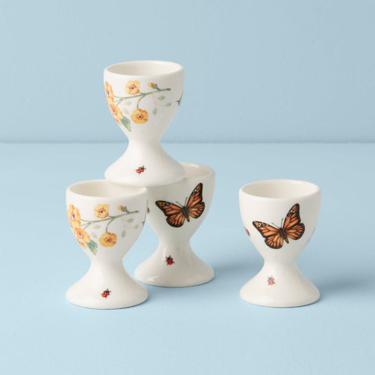 Butterfly Meadow Footed Egg Cups, Set Of 4