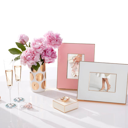 Metal Enamel Pink and White Frames