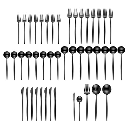 Zephyr Black Mirror 45-Piece Flatware Set