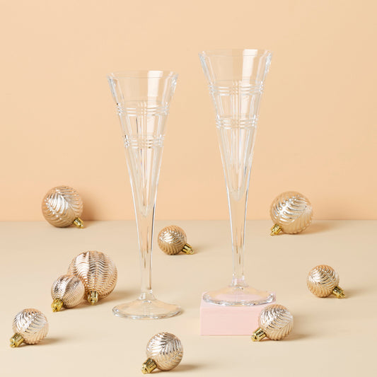 Hudson Crystal Toasting Flutes, Set of 2