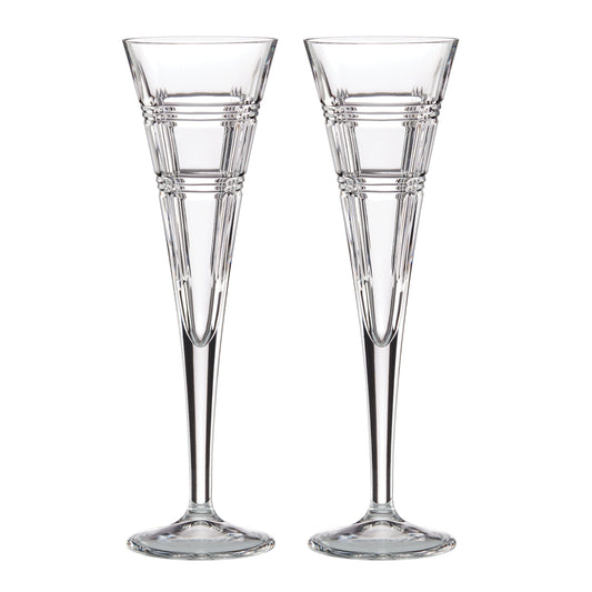 Hudson Crystal Toasting Flutes, Set of 2