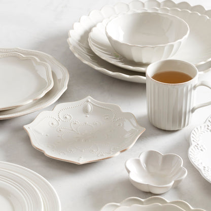 French Perle White 4-Piece Dessert Set