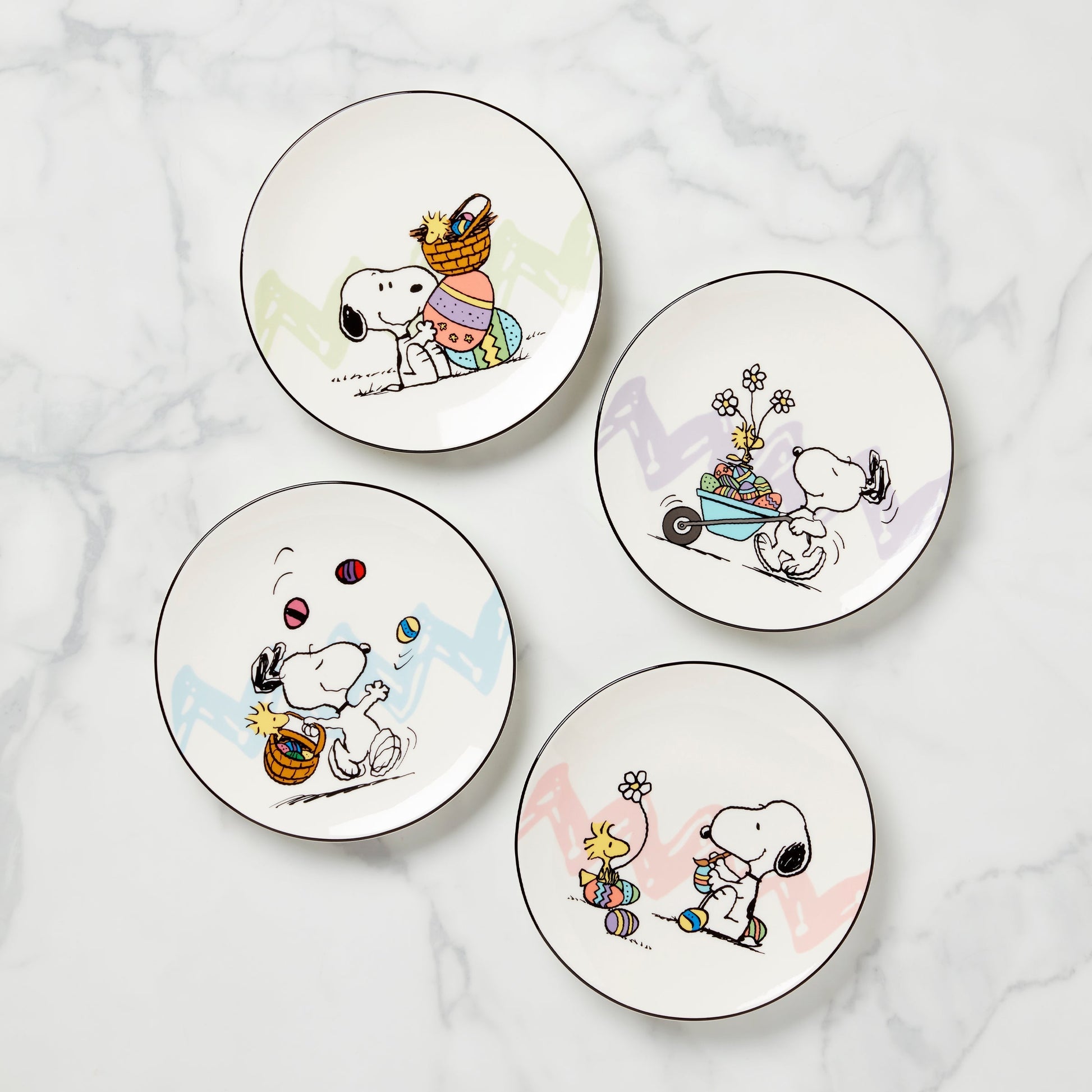 Snoopy Easter Accent Plates, Set of 4