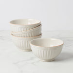 French Perle Groove White All-Purpose Bowls, Set of 4