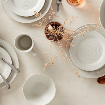 Ridge White 12-Piece Dinnerware Set