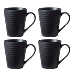 Ridge Black Mugs, Set of 4
