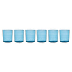 Stackable Blue Tall Glasses, Set of 6