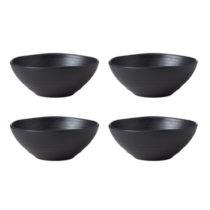 Ridge Black 12-Piece Dinnerware Set