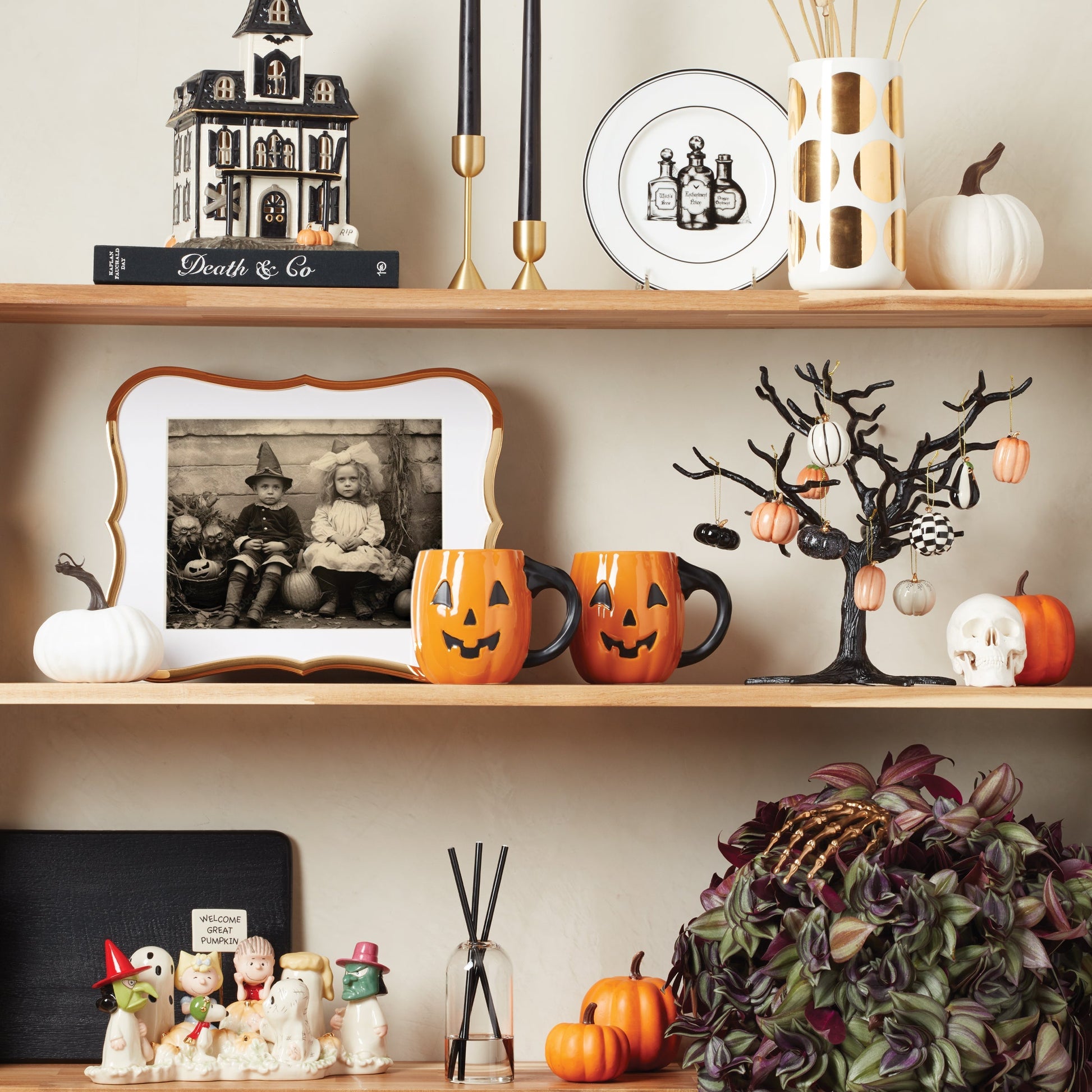 Vintage Halloween Lit House Figurine