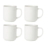 24 Seven Black Rim Mugs, Set of 4
