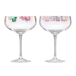 Floral Brights Coupe Glasses, Set of 2