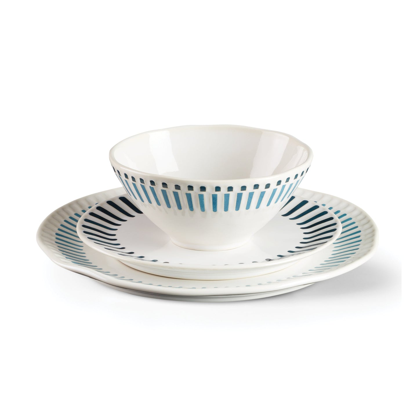 Artisanal Stripe 12-Piece Dinnerware Set