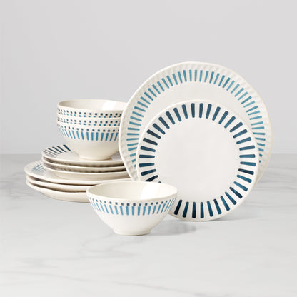 Artisanal Stripe 12-Piece Dinnerware Set
