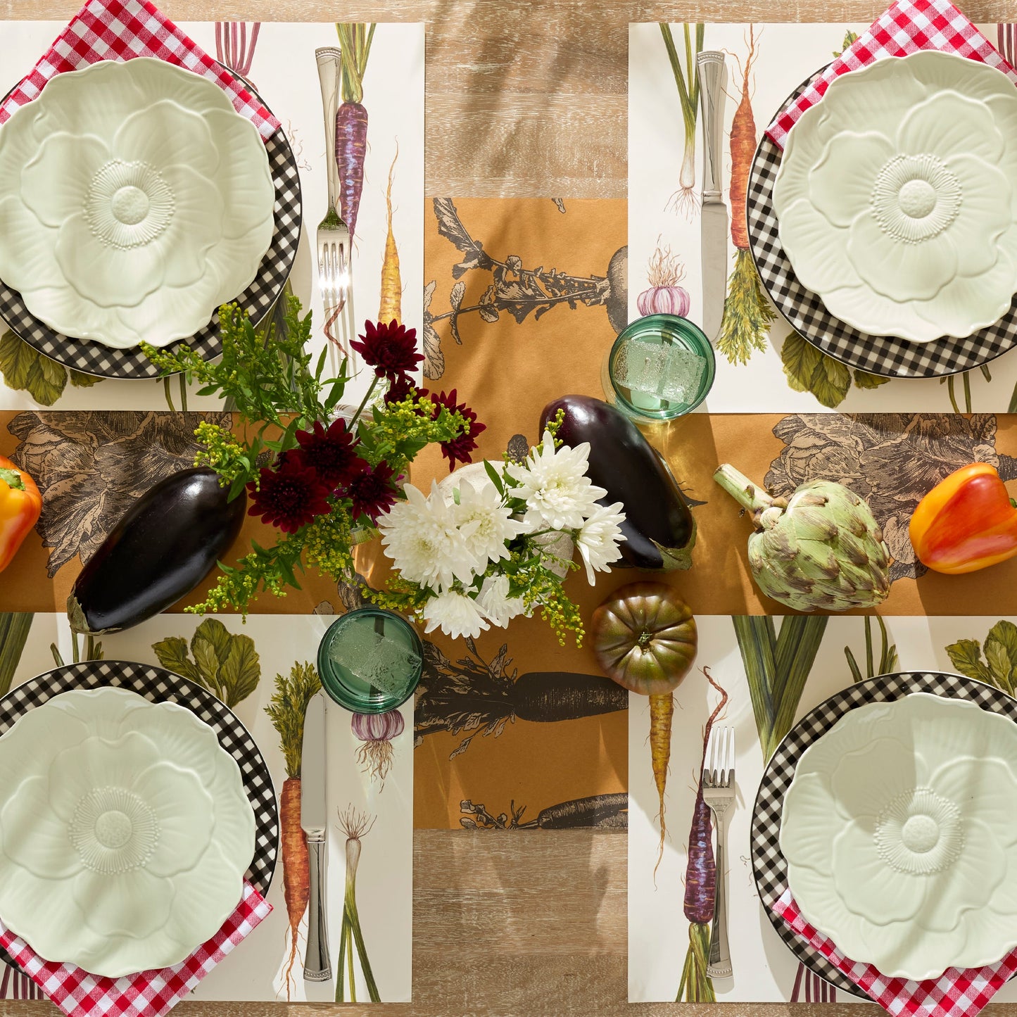 Butterfly Meadow Floral Green Accent Plates, Set of 4