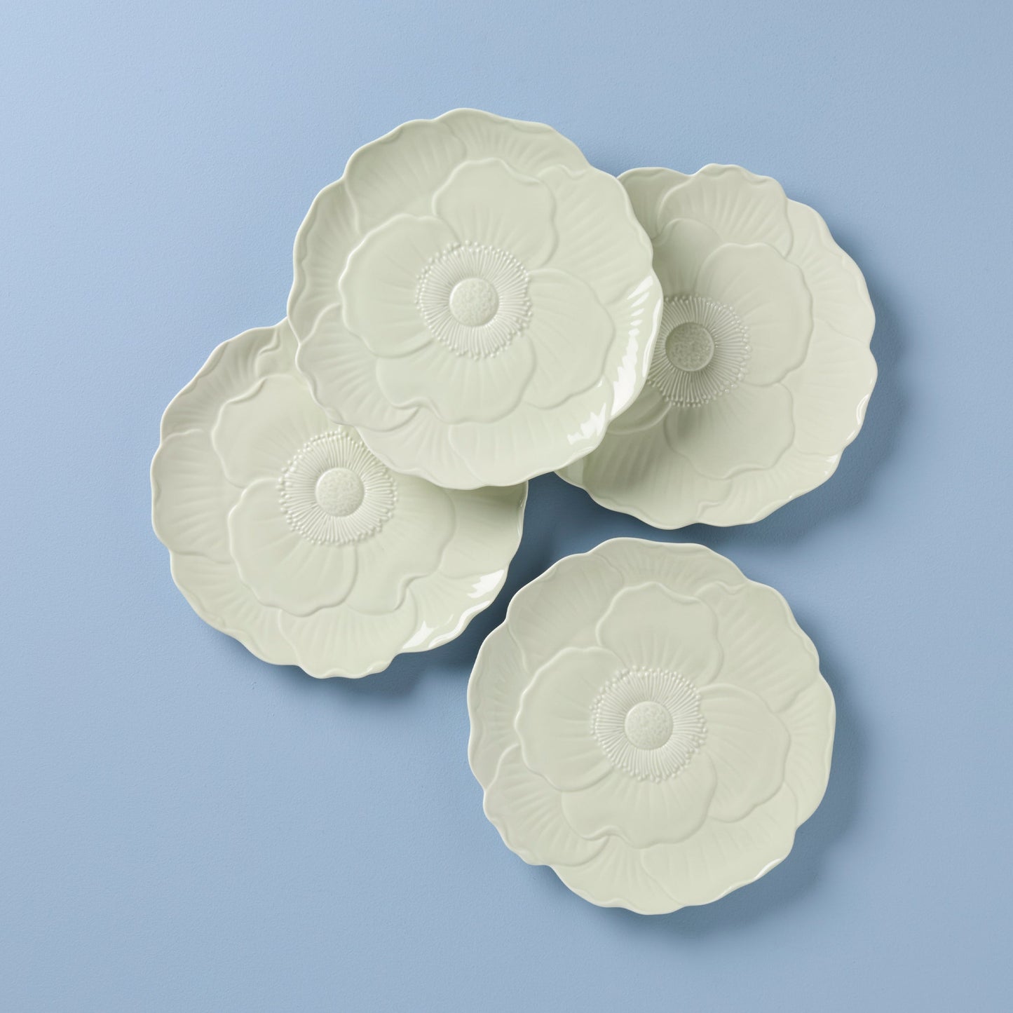 Butterfly Meadow Floral Green Accent Plates, Set of 4