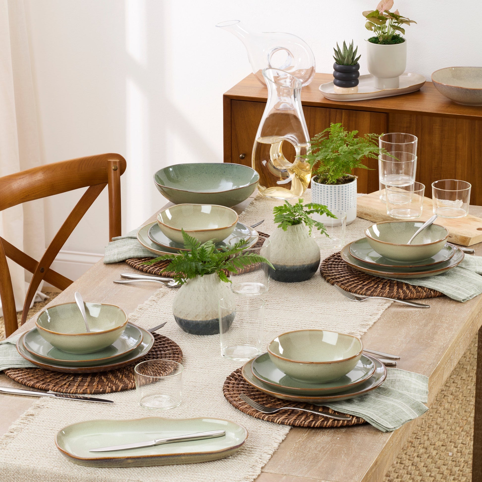 Organic Shades Sage Green 2-Piece Serving Set