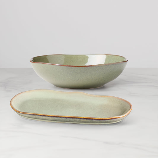 Organic Shades Sage Green 2-Piece Serving Set