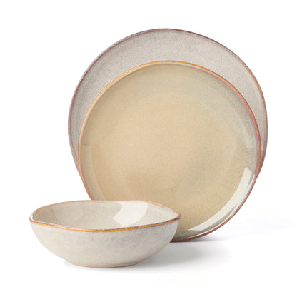 Organic Shades Oatmeal 12-Piece Dinnerware Set