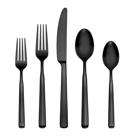 Ryder Black Satin 20-Piece Flatware Set