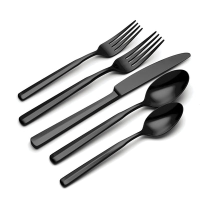 Ryder Black Satin 20-Piece Flatware Set