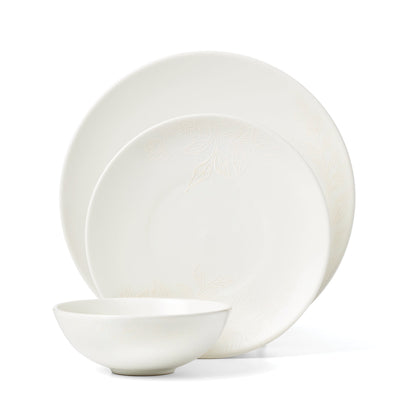 Roseto White 12-Piece Dinnerware Set