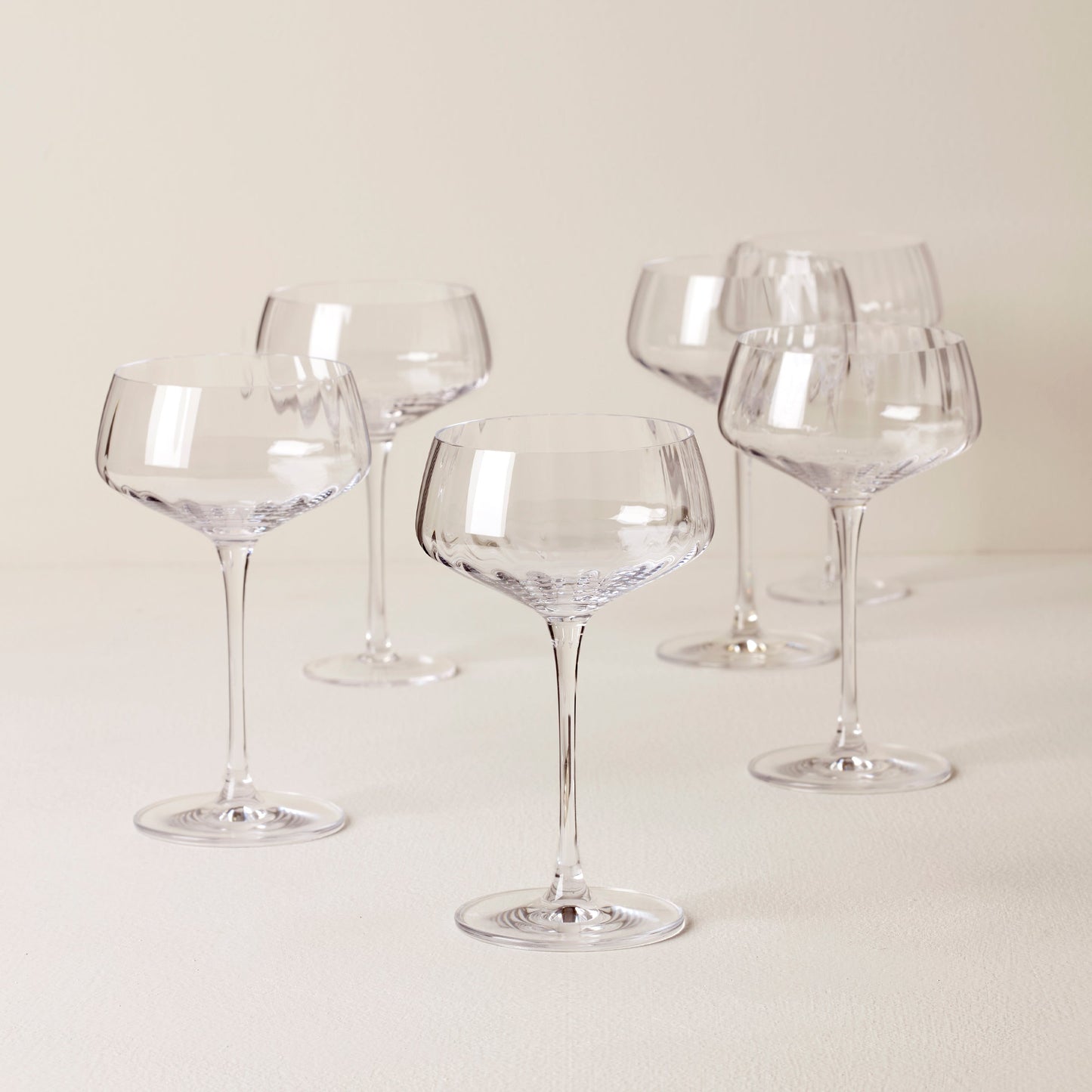 Tuscany Classics Angled Optic Coupe Glasses, Set of 6
