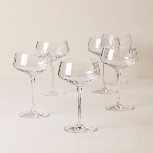Tuscany Classics Angled Optic Coupe Glasses, Set of 6