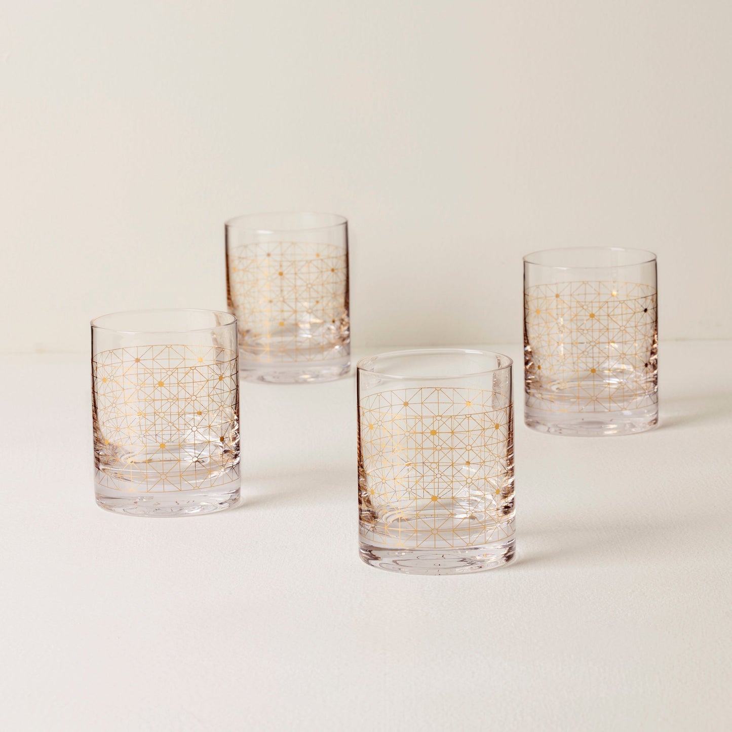 Tuscany Classics Gold Dust Double Old-Fashioned Glasses, Set of 4