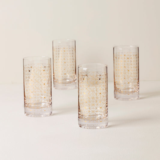 Tuscany Classics Gold Dust Highball Glasses, Set of 4